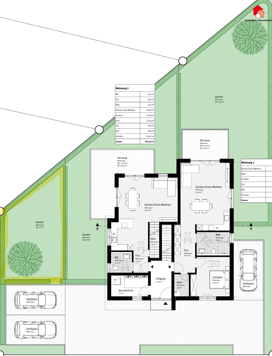 Garten gelb markiert Garten gelb markiert